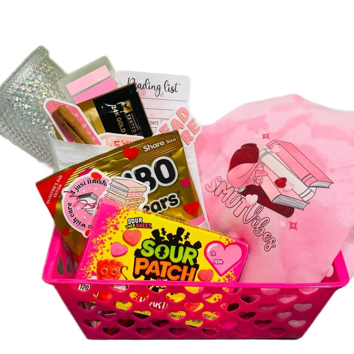 Valentine’s Day Book Basket - Elegant Design for Book Lovers - Ideal for Display and Storage