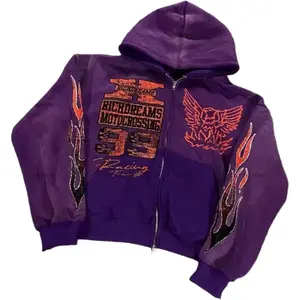 Zip Up Hoodie Grunge Jackets Streetwear Y2k Unisex Emo Vintage 2000s Outerwear Oversized Graphic Hoodies Star Rapper SpringStatements