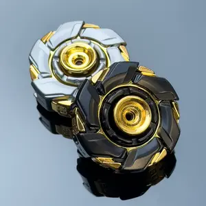 New Gold Spinning Top Toy, Edc Stress Relief Zinc Alloy Metal Gyroscope, Includes Leather Case and Spare Parts