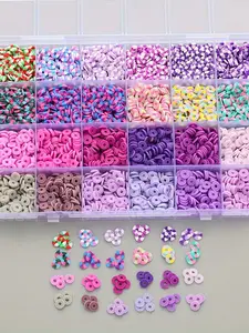 4800pcs Polymer Clay Beads Set, 24 Colors DIY Jewelry Making Supplies, DIY Jewelry Decoration, DIY Beading Accessories, Perfect for Necklace Bracelet Phone Chain Crafting, DIY Mix Beads, Bead Assortment