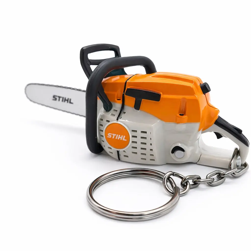 STIHL 0420 960 0003 Chainsaw Keyring with Realistic Battery Operated Sound Novelty for Fans and Enthusiasts Authentic Design Durable Lightweight Compact Portable Gift Idea