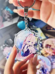 Kokomi Alone - Genshin Impact Key Chain with Crystal Epoxy and Alloy Clasp, 12cm x 7cm