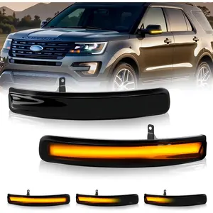 Sequential LED Side Mirror Turn Signal Lights Smoked Lens for Fo-rd Explorer 2011-2019, Dynamic Indicator Mirror Marker Blinker Light Lamp, Pack of 2