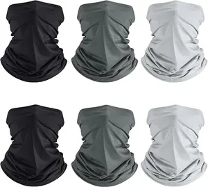 6 Pieces Summer UV Protection Cooling Neck Gaiter Face Clothing Neck Gaiter Mask Scarf Sunscreen Breathable Bandana