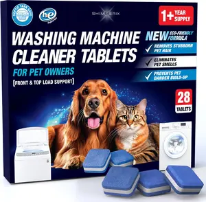 Washing Machine Cleaner Tablets – 28 Count Deep Clean Washer Pods for Front & Top Load, Eliminates Smell, Pet Hair & Build-Up, Septic Safe