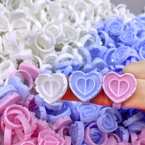 100pcs Disposable Eyelash Glue Fan Cup Rings Holder Container Tattoo Pigment Eyelash Extension Tools Lash Supplies Cosmetic Makeup Tool