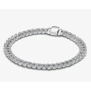 S925 sterling silver PAPAI Cuban chain bracelet fit for lady fashion charm bracelet popular gift for her