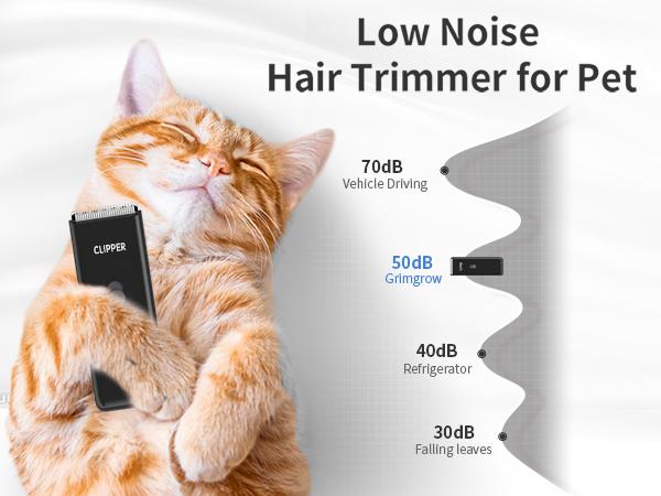 Pet Clippers for Dog Hair Grooming Low Noise, Rechargeable Cordless Cat Shaver with Ceramic Blade,Portable Pet Hair Trimmer for Matted & Long Hair