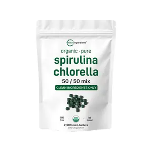 Micro Ingredients Organic Spirulina Chlorella 2,000mg Per Serving, 2,500 Mini Tablets