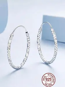 S925 Sterling Silver Simple Hoop Earrings, Fashionable Earrings for Women & Girls, Trendy All-match & Exquisite Jewelry for Birthday Gift