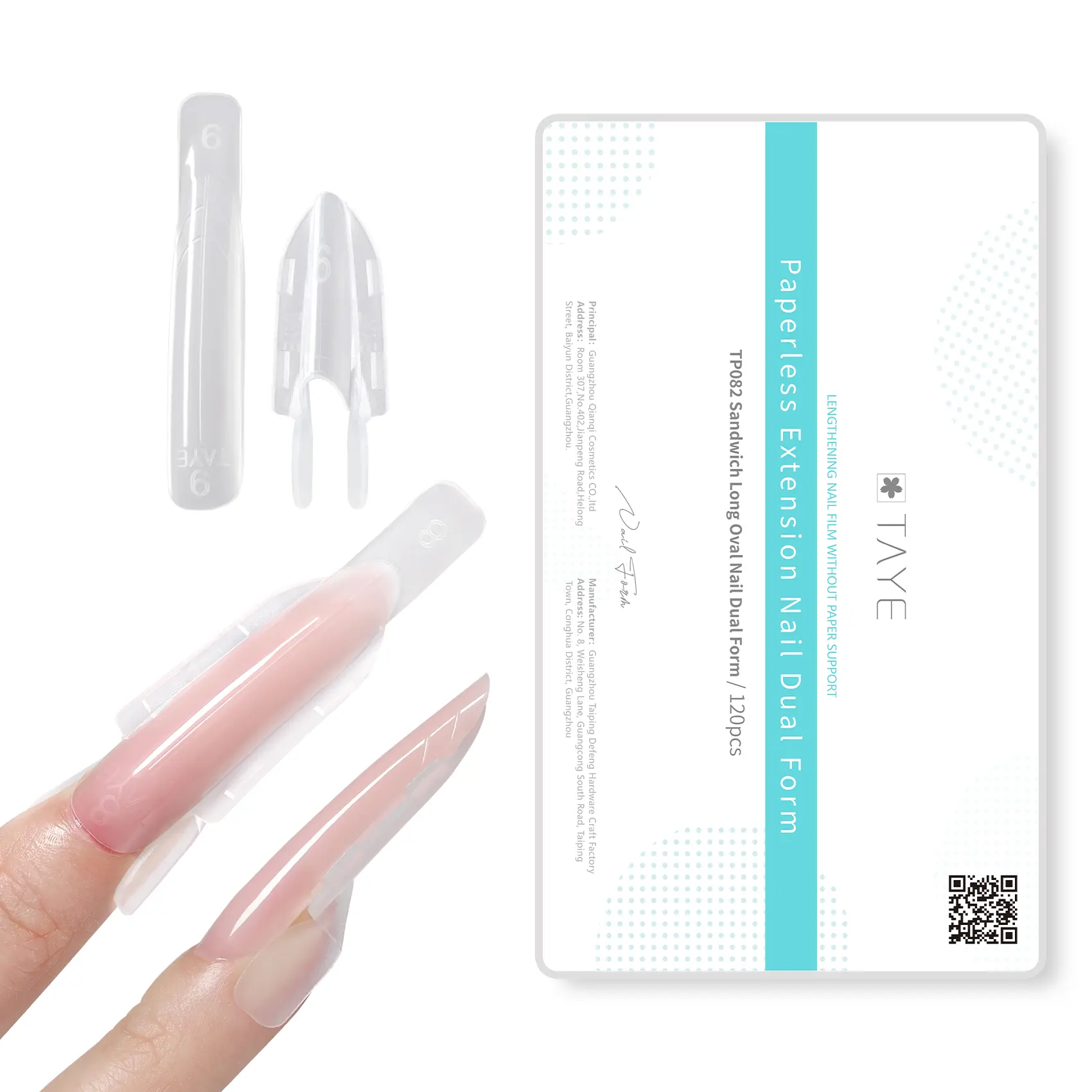 TAYE 120PCS Dual System Polygel Forms, 15 Sizes Reusable Nail Molds for Almond, Coffin & Ballet Nails
