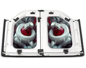 White snake with red apple