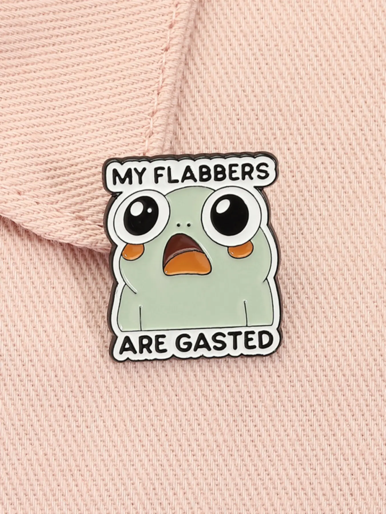 My Flabbers Are Gasted Enamel Pin Cute Shocked Expression Word Split Meme Alloy Brooches, Lapel Unique Backpack Badge Fashion Accessory Gifts for Friends Enamel Lapel Pins