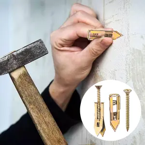 60-pack of self-drilling expansion bolts and screws, heavy-duty, no drilling required, suitable for walls (30 steel expansion bolts 0.47 inch x 1.56 inch + 30 zinc screws 0.31 inch x 1.76 inch)