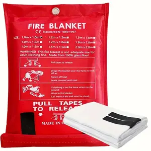 Emergency Fireproof Blanket, Fiberglass Flame Retardant Safety Blanket for Home, Kitchen, School, Car, BBQ, Office and Warehouse, Portable Emergency Kit, Emergency Home Supplies, Emergency Gear