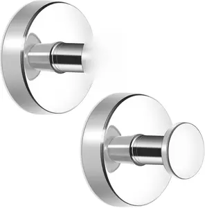 Strong Suction Cup Hooks for Shower, No Drill Towel Hooks for Bathrooms, Bathroom Towel Holder, Hooks for Hanging Heavy Duty, Towel Holder for Bathroom Wall, Kitchen, Glass, Mirror(2pcs)