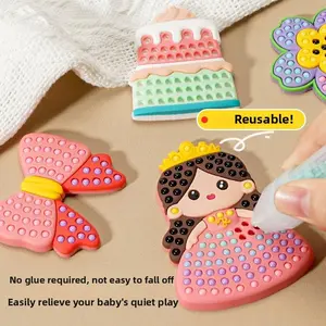 Handmade DIY Diamond Painting Kit for Kids, Colorful Drill Stickers, Creative Cartoon Puzzle Toy, Fun Craft Project Se