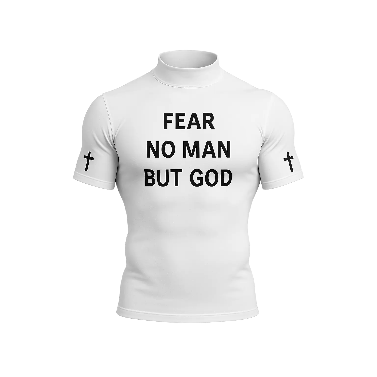 “FEAR NO MAN BUT GOD” High Collar Compression Shirt