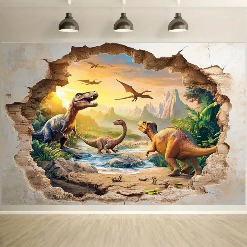 Dinosaur Theme Backdrop, Colorful T-Rex, Brachiosaurus & Pterodactyl Design, Perfect for Birthday Parties, Outdoor Celebrations & Photoshoots