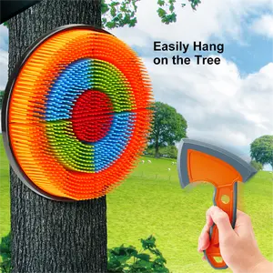 3 in 1 Target Game Set, With 4 Throwing Axes, 3 Triangle Dart & 3 Darts, Axe Throw Target Game Set, Safe for Indoor&Outdoor, Fun for Kids and Adults,  Gift, Indoor Training, Stress Relief Game