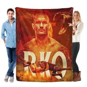 WWE Randy Orton RKO Throw Blanket | Viper Finisher Flannel Blanket for Wrestling Fans, Soft Plush Bed Couch Blanket, Gift for Men Him