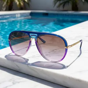 Retro Aviator Sunglasses - 2026 New Fashion Multi-Color Gradient Shades, Street Style Casual Outdoor Sunglasses for Women with Summer Vibes, Street Style Sunglasses, Casual Sunglasses