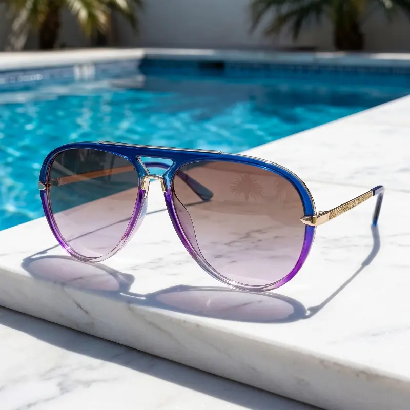 Retro Aviator  - 2026 New Fashion Multi-Color Gradient Shades,    Outdoor  for Women with Summer Vibes,   ,