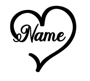 Personalized Custom Name Heart Vinyl Decal Sticker with Heart