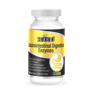 EGUOO Gastrointestinal Digestive Enzymes Healthcare Supplement - Multi-Prebiotic Complex with Plant Extracts, 30 Tablets for Gut Health & Digestion Support