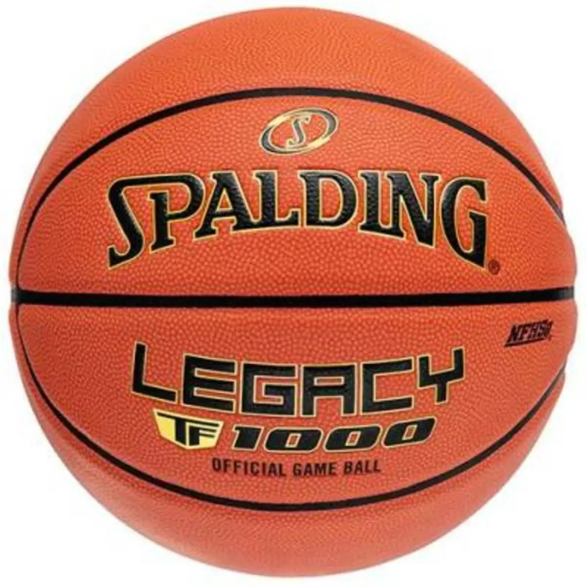 Spalding Legacy NFHS Indoor Game Basketball - 28.5 in. Orange Synthetic Ball with Deep Channel Design, Nylon Windings for High School, College Athletes (Model 1457055), Basketballs, High School Athletes, Superior Control, Nfhs Approved, Composite Leather,