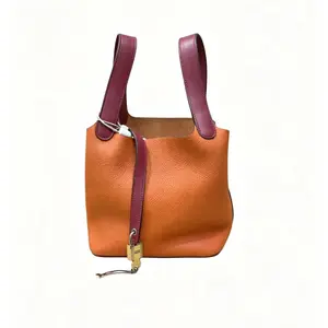 Pre-owned HERMÈS Calfskin Tote Bags HERMES Picotin Lock 18 eclat Basket bucket handbag