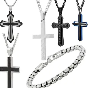 Believe by Brilliance 24inch Cross Necklace & 8.5inch Link Bracelet