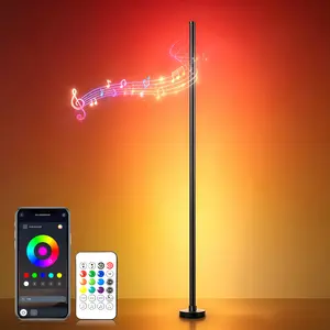 Corner RGBIC Floor Lamp - Minimalist Style.Supports App and Remote Control, featuring Stepless Dimming, Timer Functions, and Music Sync Modes.Ideal for Living Rooms, Bedrooms, Game Rooms, Home Offices, and Party Decor summerwins