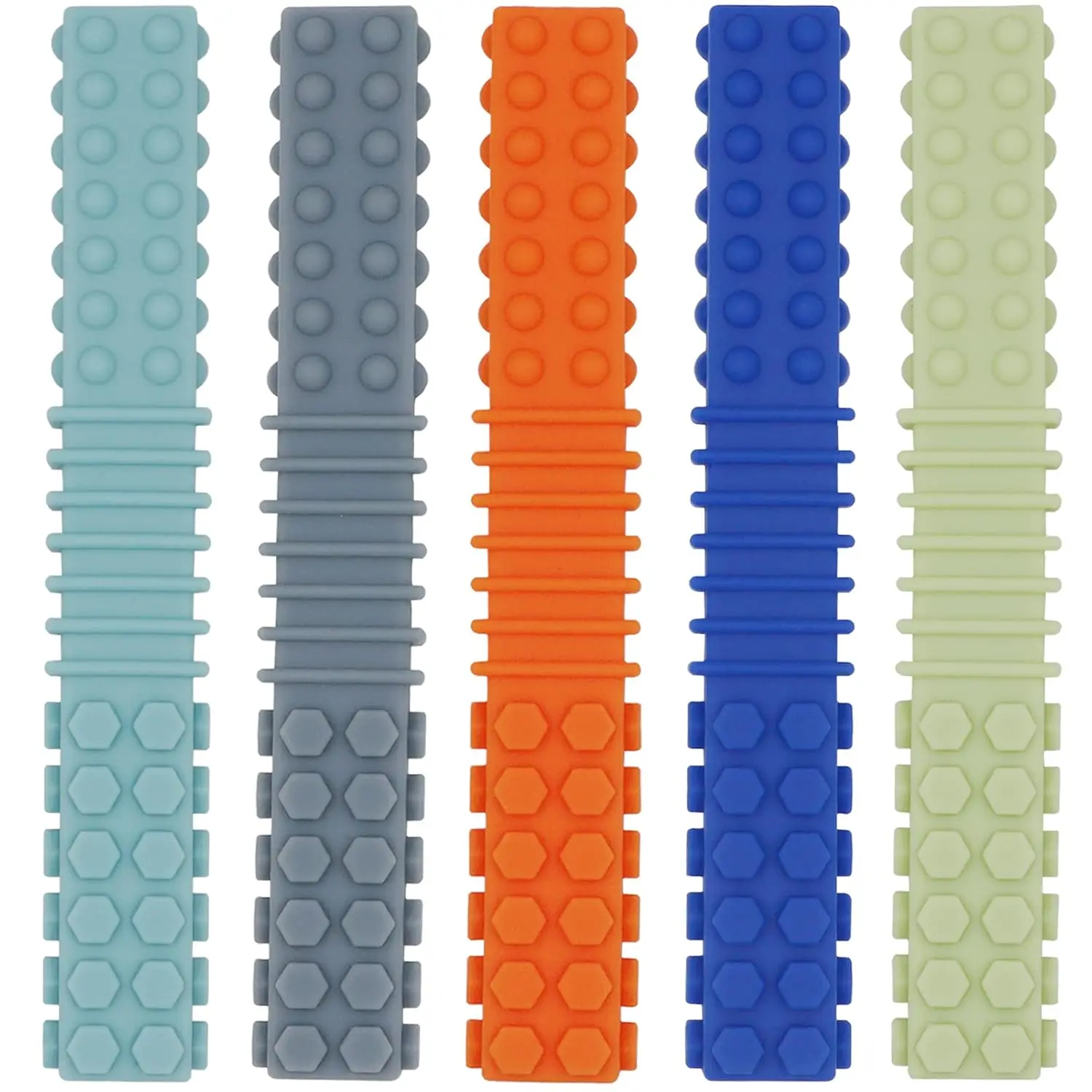 Sensory Chewy Toys for Autistic , 5 Pack   Tube  Sticks Toys for , , SPD, Chewies with Special Needs,   Chewy Tool for Sensory  Chewer (Colorful B)