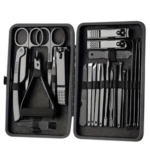 Professional Nail Clipper Set with Storage Case,8 Counts/24pcs/15pcs Portable Manicure & Pedicure Tool Set,Nail Cutter Kit Wallet,Nail Care Tool for Home & Travel,Body Care Products, Grooming Kit Present for Women Men Husband Boyfriend Parent, Handle, Com
