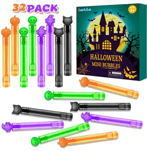 Halloween Basket Goodie Bag Stuffer Fillers for Kids 32 PCS, Mini Bubble Wands Party Favors Supplies for Toddlers, Small Halloween Non Candy Treats Toys Gifts Classroom Prizes for Boys Girls Set Box
