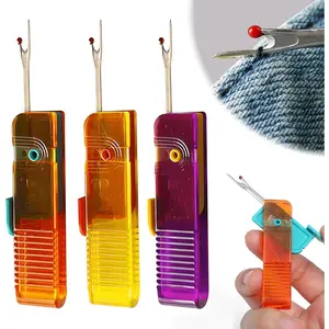 Seam Ripper, Folding Seam Rippers for Sewing, Small Threadripper, Portable Thread , Mini Clothes Tag Remover, Stitch Remover Tool for Needlework, DIY, Crafting 3 Pack