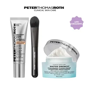 Peter Thomas Roth EYE-DRATION Instant FirmX Easy Wear Eye Tightener + Water Drench Hyaluronic Cloud Cream Moisturizer Bundle