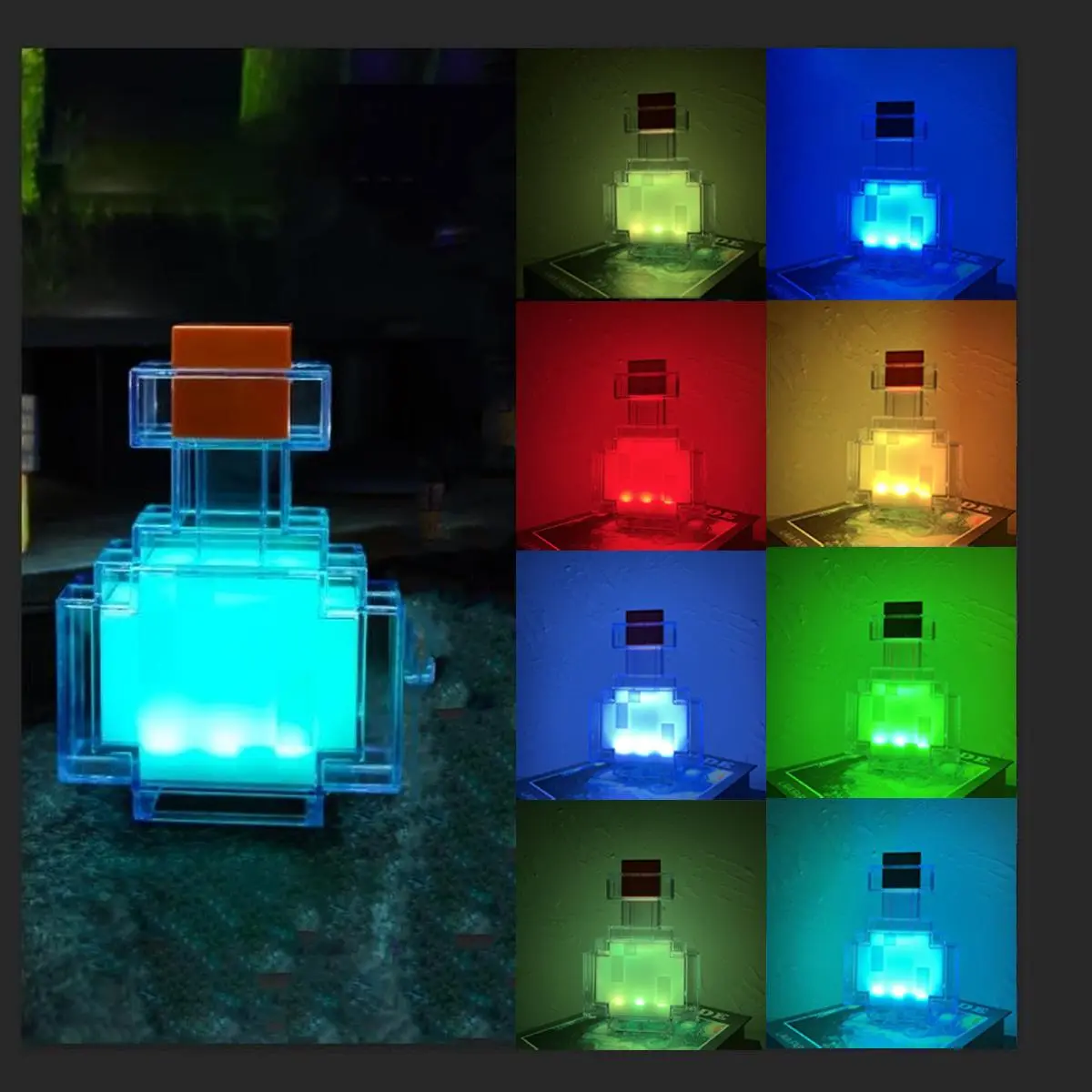Color Changing Potion Bottle  ,8Color Ambient Glow Ornament for Bedroom Desk Living RoomPlayroom Home Decor, Video Game Gifts, Colorful MoodDecoration,Festive gift