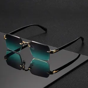 Men's Metal Gradient Pilot Fashion Glasses with Turquoise Blue Black Golden Gradient Lenses HD Interchangeable Decorative Lenses Day of the Dead Decorations Set Large Geometric Tree Life Print Vintage Aviator Sunglasses Tinted Lens Sunglasses
