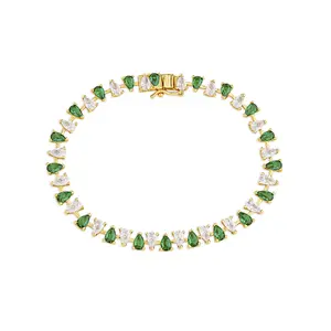 Emerald Pear Cut Tennis Bracelet