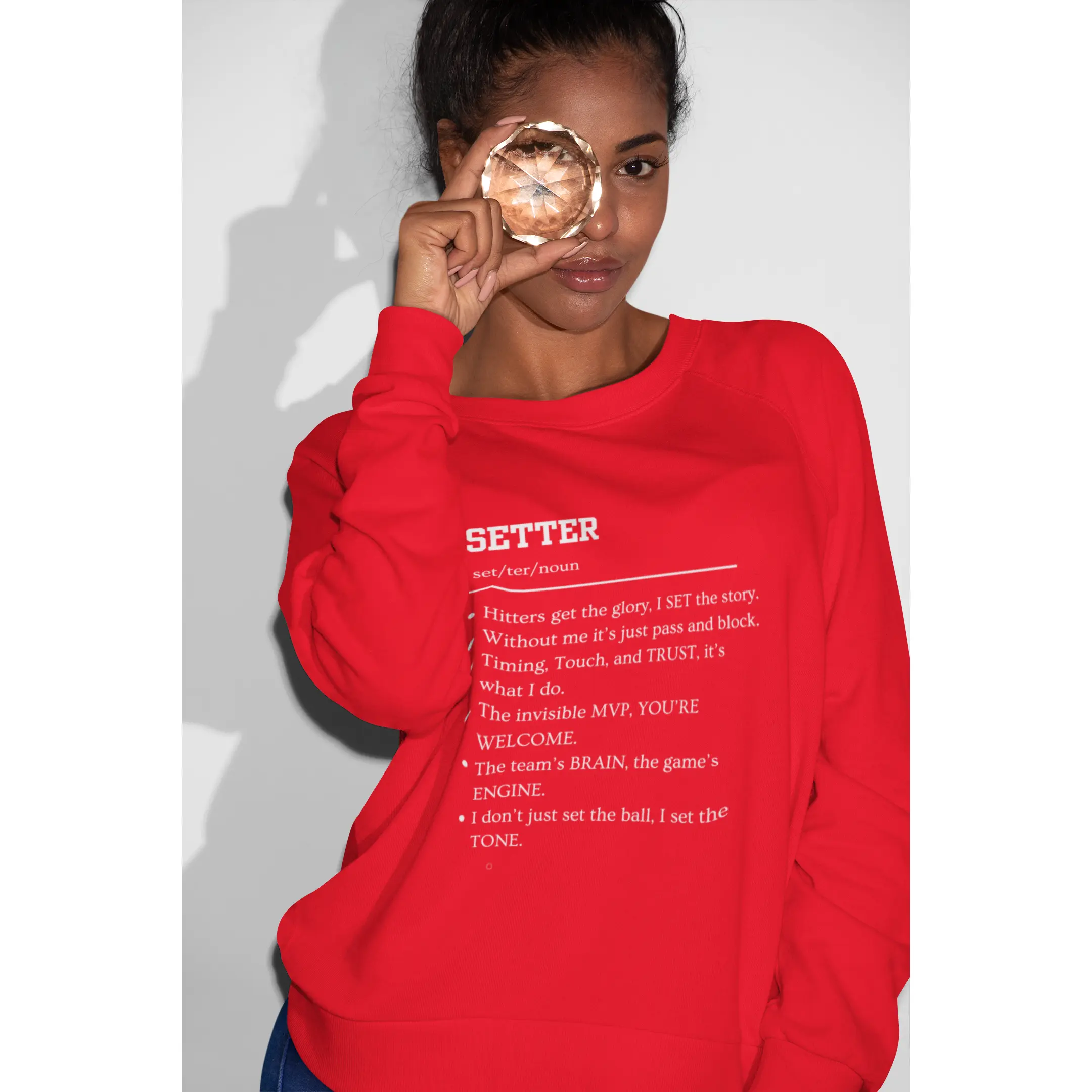 Volleyball Setter Sweatshirt, Gift for Tall Girls, Sporty Crewneck Sweatshirt, Volleyball Player Definition Top, Athletic Sweatshirt, Sports Cotton Cotton Womenswear Cotton Comfy Comfort Pullover