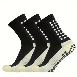 1 Pair/3 Pairs Outdoor Sports Soccer Socks for Men and Women, Non-slip Breathable Socks Grip Socks Athletic
