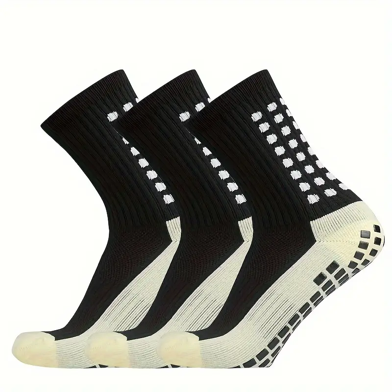 1 Pair/3 Pairs Outdoor Sports Soccer Socks for Men and Women, Non-slip Breathable Socks Grip Socks Athletic