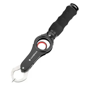 GOMEXUS Aluminum Fish Gripper with Scale – 11.6” CNC Aluminum Fishing Gripper, 360° Rotating Handle, EVA Ergonomic Grip, Corrosion Resistant