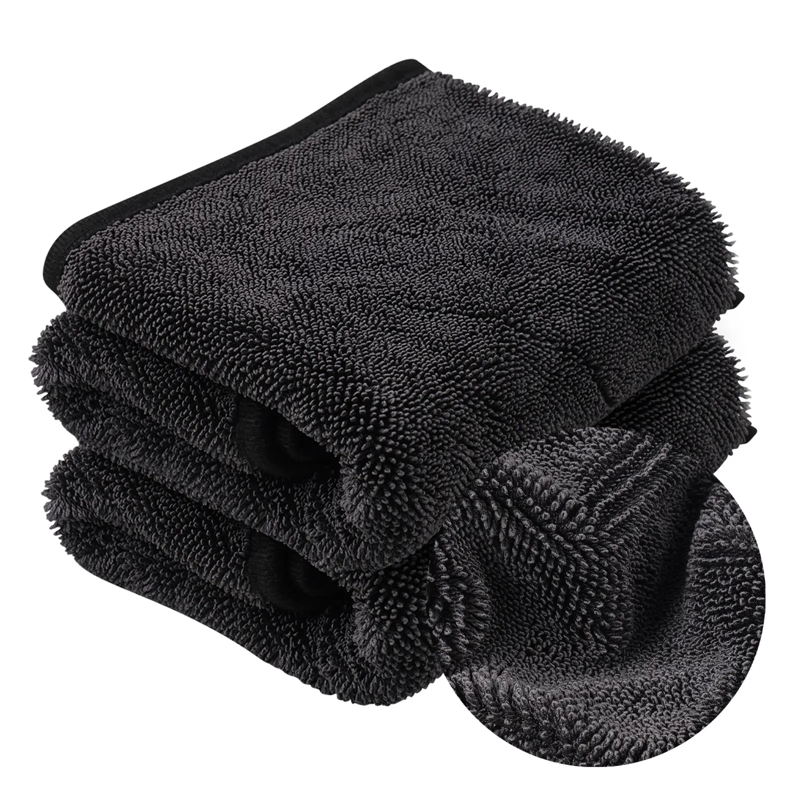 Canvcle Ultra-Absorbent Microfiber Towel for Car Drying - Auto Detailing Products, Car Cleaning Supplies, Shammy Cloth, Windshield Cleaner Cloth, 600GSM, 40x60cm Gray, Ultra Soft, Lint-Free, Streak-Free, Car Detailing Supplies, Car Wash Accessory