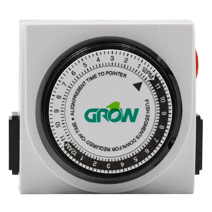 Grow1 Dual Outlet Mechanical Grow Light Timer, 120v