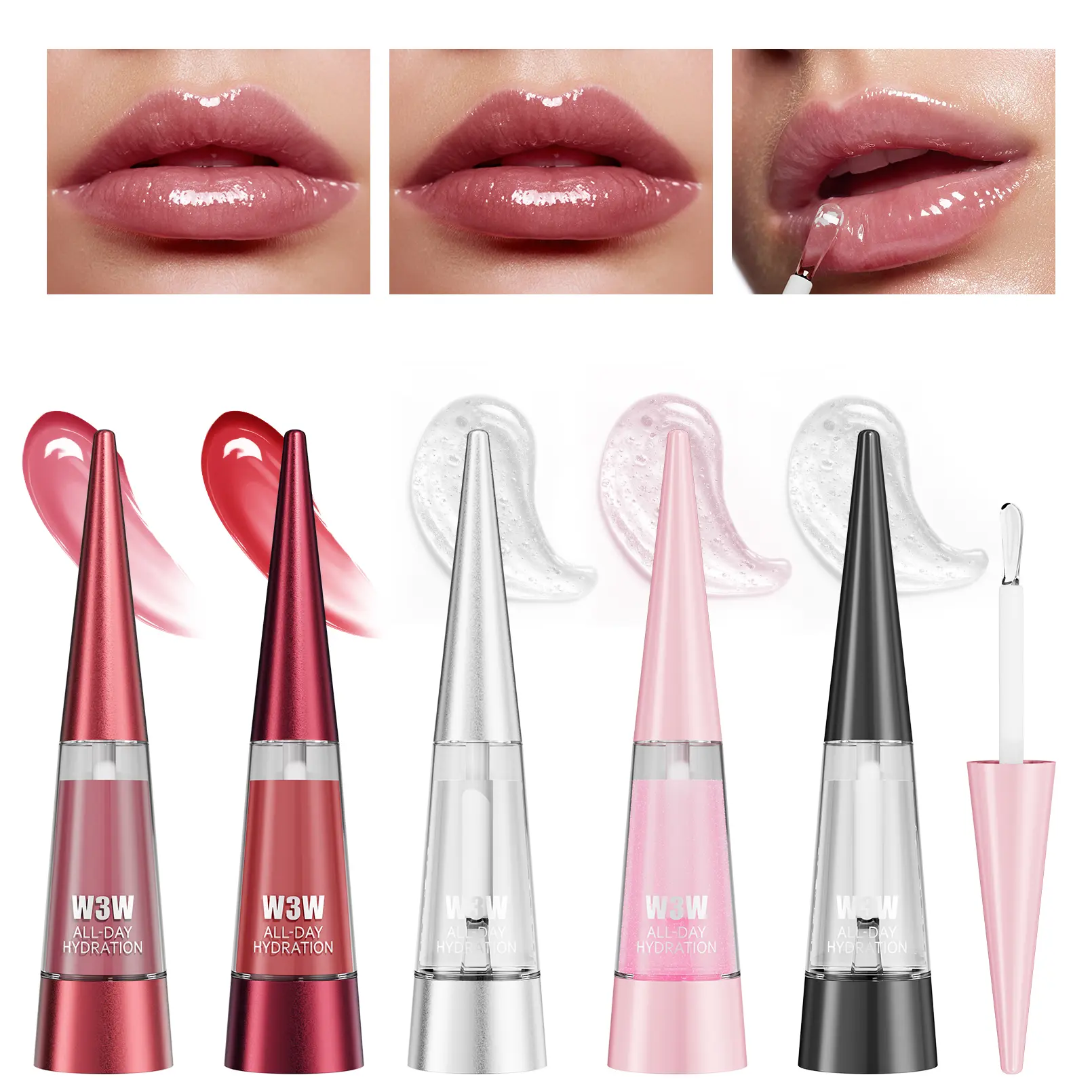 Gentle Hydrating Lip Oil Plumping Essence, Collagen-Like Feel, Smooth Non-Sticky, 1-Swipe Fullness, Sensitive-Skin Friendly, Flaking-Preventing Lip Care for Workplace Daily Elegant Makeup