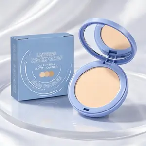 Matte Face Powder, Long-Lasting Shine Control Pressed Setting Powder, Waterproof & Sweatproof, Talc-Free Makeup Powder with Puff for Travel & Touch-ups, Natural Finish