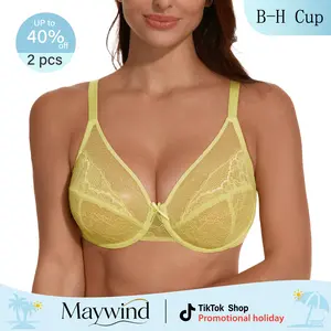 【Maywind】 Minimizer Bras for Women Enchante Full Coverage Underwire Bras Plus Size Lifting Floral Lace Brafor Heavy Breast 38DD Size Comfortable Stylish Fit  Womenswear bra summervibes tiktokshopspringglowup